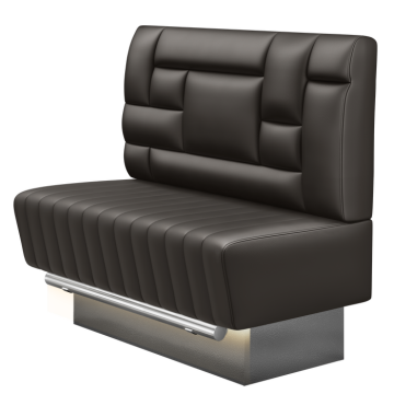 MATILDA | Gastro Hochbank | B:H 100 x 126 cm | Braun | Tetris Design | Leder | LED