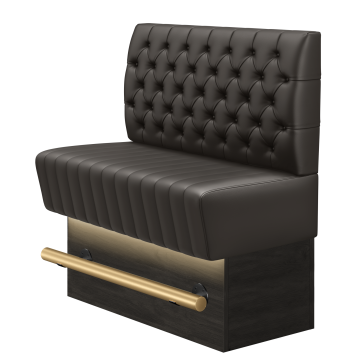MATILDA | Gastro Hochbank | B:H 100 x 126 cm | Braun | Chesterfield | Leder | LED