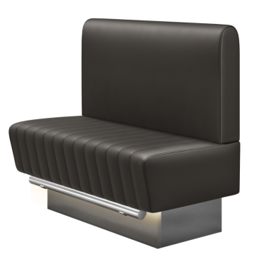 MATILDA | Gastro Hochbank | B:H 100 x 136 cm | Braun | Glatt/ Rund | Leder | LED