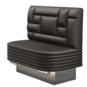 MATTHIAS | Gastro Hochbank | B:H 100 x 126 cm | Braun | Tetris Design | Leder | LED