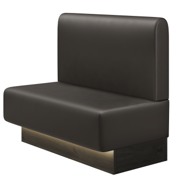 MELISSA | Gastrobank | B:H 100 x 103 cm | Braun | Glatt/ Rund | Leder | LED