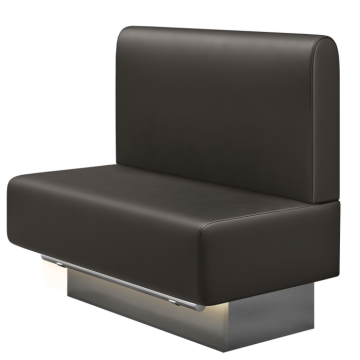 MELISSA | Gastro Hochbank | B:H 100 x 136 cm | Braun | Glatt/ Rund | Leder | LED