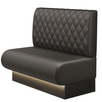 NINVA | Gastrobank | B:H 100 x 103 cm | Braun | Raute | Leder | LED