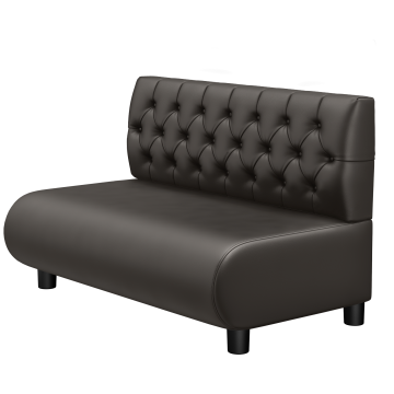 NINVA | Gastro Lounge Bank | B:H 100 x 74 cm | Braun | Chesterfield | Leder | LED