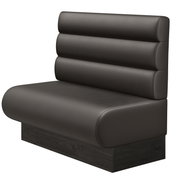 NINVA | Gastrobank | B:H 100 x 103 cm | Braun | Horizontal Gestreift Rund | Leder