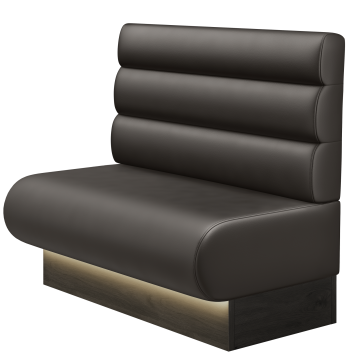 NINVA | Gastrobank | B:H 100 x 103 cm | Braun | Horizontal Gestreift Rund | Leder | LED