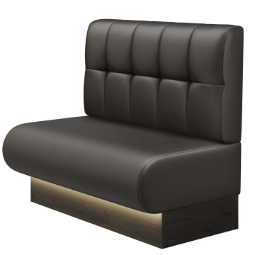 NINVA | Gastrobank | B:H 100 x 103 cm | Braun | Button | Leder | LED