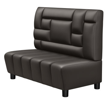 TANJA | Gastro Lounge Bank | B:H 100 x 94 cm | Braun | Tetris Design | Leder