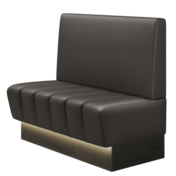 TANJA | Gastrobank | B:H 100 x 103 cm | Braun | Glatt/ Eckig | Leder | LED