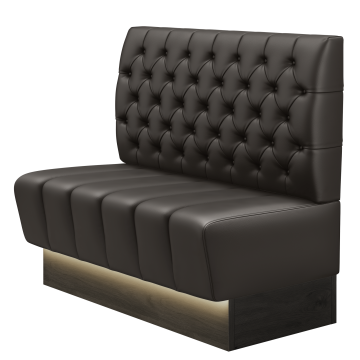 TANJA | Gastrobank | B:H 100 x 103 cm | Braun | Chesterfield | Leder | LED