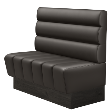 TANJA | Gastrobank | B:H 100 x 103 cm | Braun | Horizontal Gestreift Rund | Leder