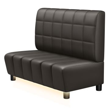 TANJA | Gastro Lounge Bank | B:H 100 x 94 cm | Braun | Blocks | Leder | LED