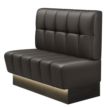 TANJA | Gastrobank | B:H 100 x 103 cm | Braun | Button | Leder | LED