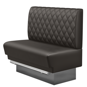 TATJANA | Gastro Hochbank | B:H 100 x 126 cm | Braun | Raute | Leder