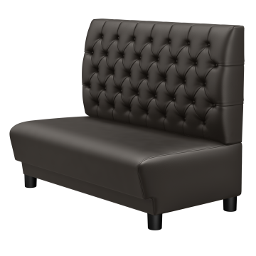 TATJANA | Gastro Lounge Bank | B:H 100 x 94 cm | Braun | Chesterfield | Leder