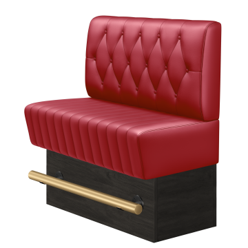 MATILDA | Gastro Hochbank | B:H 100 x 136 cm | Rot | Chesterfield Raute | Leder
