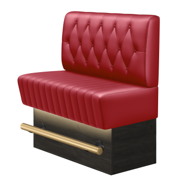 MATILDA | Gastro Hochbank | B:H 100 x 136 cm | Rot | Chesterfield Raute | Leder | LED