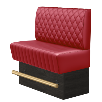 MATILDA | Gastro Hochbank | B:H 100 x 136 cm | Rot | Raute | Leder