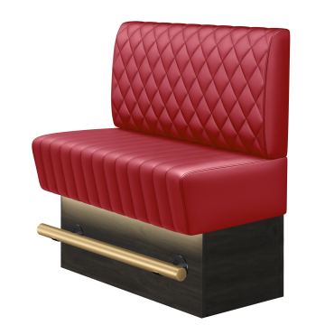 MATILDA | Gastro Hochbank | B:H 100 x 136 cm | Rot | Raute | Leder | LED