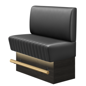 MATILDA | Gastro Hochbank | B:H 100 x 136 cm | Schwarz | Glatt | Leder | LED
