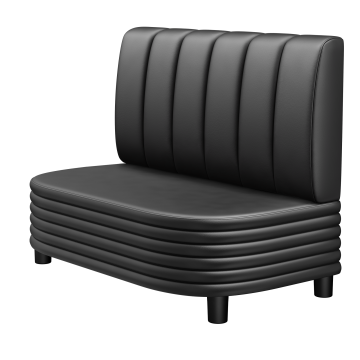 MATTHIAS | Gastro Lounge Bank | B:H 100 x 94 cm | Schwarz | Gestreift | Leder