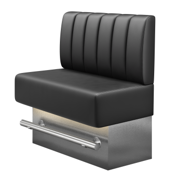 MELISSA | Gastro Hochbank | B:H 100 x 136 cm | Schwarz | Gestreift | Leder | LED