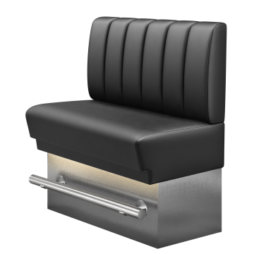 TATJANA | Gastro Hochbank | B:H 100 x 136 cm | Schwarz | Gestreift | Leder | LED
