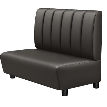 DENVER BIG | Gastro Lounge Bank | B:H 100 x 94 cm | Braun | Gestreift | Leder