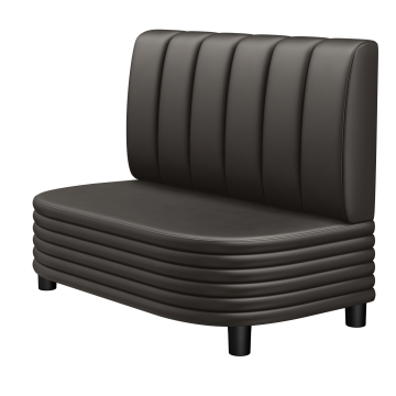 MATTHIAS | Gastro Lounge Bank | B:H 100 x 94 cm | Braun | Gestreift | Leder