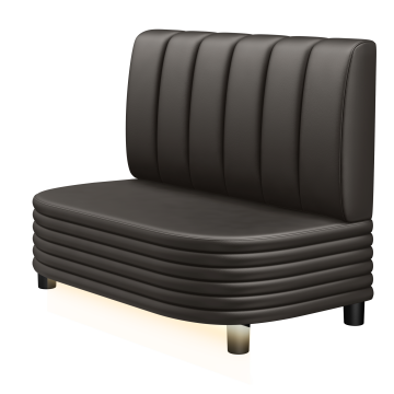 MATTHIAS | Gastro Lounge Bank | B:H 100 x 94 cm | Braun | Gestreift | Leder | LED