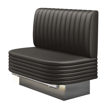 MATTHIAS | Gastro Hochbank | B:H 100 x 126 cm | Braun | Gestreift | Leder | LED