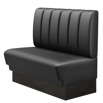 TATJANA | Gastrobank | B:H 100 x 103 cm | Schwarz | Gestreift | Leder