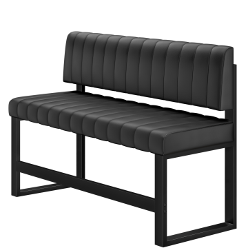 Allen | Hochbank | B:H 60 x 92 cm | Schwarz | Gestreift | Leder