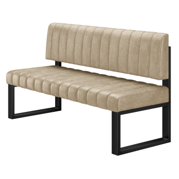 Allen | Sitzbank | B:H 60 x 72 cm | Beige | Gestreift | Leder