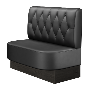 THOMAS | Gastrobank | B:H 100 x 103 cm | Schwarz | Chesterfield Raute | Leder