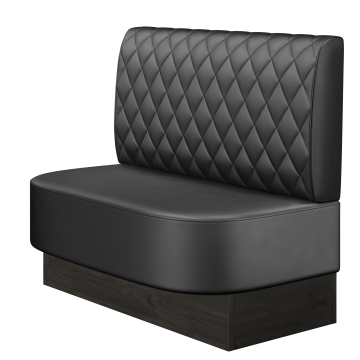 THOMAS | Gastrobank | B:H 100 x 103 cm | Schwarz | Raute | Leder