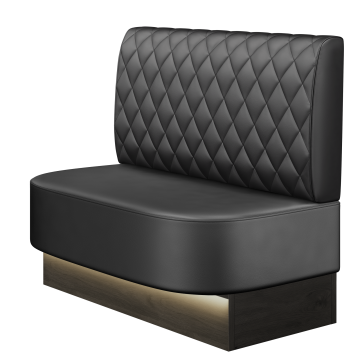 THOMAS | Gastrobank | B:H 100 x 103 cm | Schwarz | Raute | Leder | LED