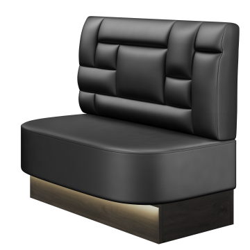 THOMAS | Gastrobank | B:H 100 x 103 cm | Schwarz | Tetris Design | Leder | LED