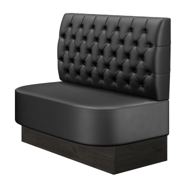 THOMAS | Gastrobank | B:H 100 x 103 cm | Schwarz | Chesterfield | Leder