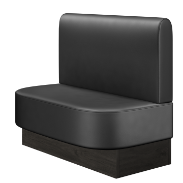 THOMAS | Gastrobank | B:H 100 x 103 cm | Schwarz | Glatt/ Rund | Leder