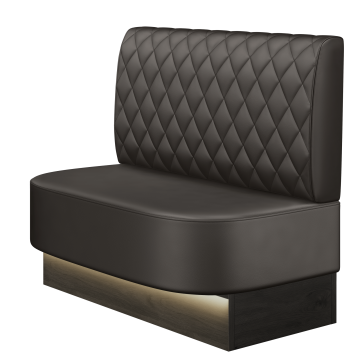 THOMAS | Gastrobank | B:H 100 x 103 cm | Braun | Raute | Leder | LED