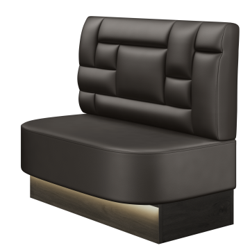 THOMAS | Gastrobank | B:H 100 x 103 cm | Braun | Tetris Design | Leder | LED