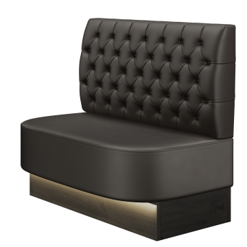 THOMAS | Gastrobank | B:H 100 x 103 cm | Braun | Chesterfield | Leder | LED