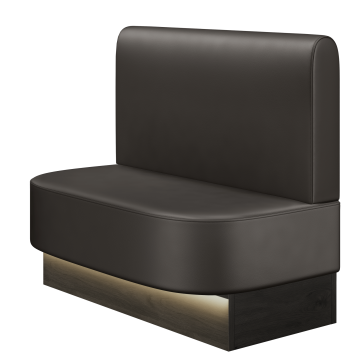 THOMAS | Gastrobank | B:H 100 x 103 cm | Braun | Glatt/ Rund | Leder | LED