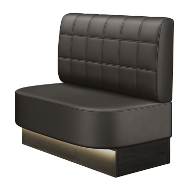 THOMAS | Gastrobank | B:H 100 x 103 cm | Braun | Blocks | Leder | LED