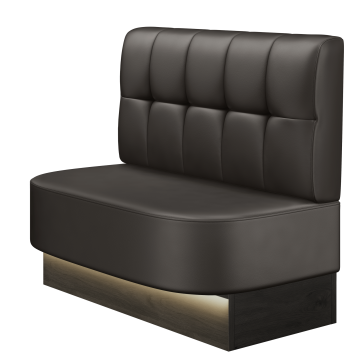 THOMAS | Gastrobank | B:H 100 x 103 cm | Braun | Button | Leder | LED