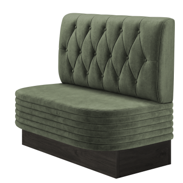 MATTHIAS | Gastrobank | B:H 100 x 103 cm | Grün | Chesterfield Raute | Samt