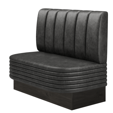 MATTHIAS | Gastrobank | B:H 100 x 103 cm | Schwarz | Gestreift | Wildleder