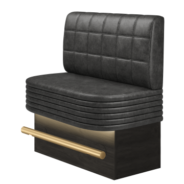 MATTHIAS | Gastro Hochbank | B:H 100 x 126 cm | Schwarz | Blocks | Wildleder | LED