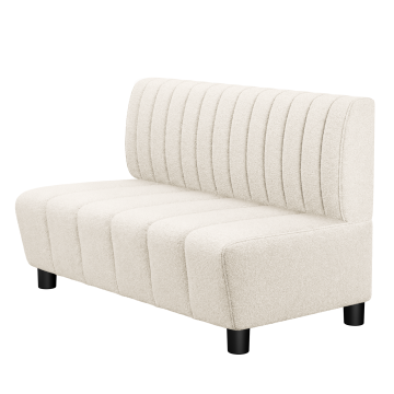 TANJA | Gastrobank | B:H 100 x 74 cm | Creme | Gestreift | Teddystoff | LED